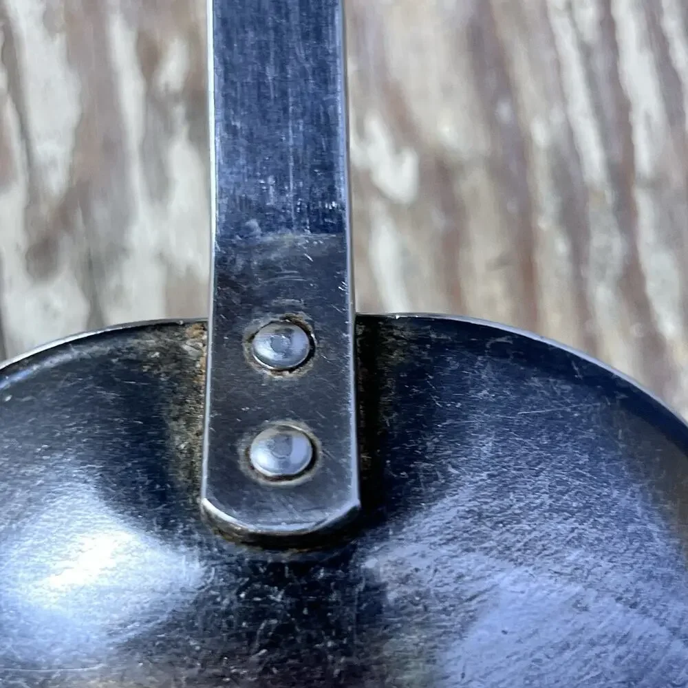 Vintage EKCO Forge Mid Century Stainless Ladle Black Handle Pour Spout 11” USA